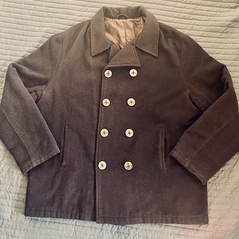 Vintage Double Breasted Navy Peacoat